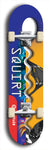 North American maple skateboard deck designed by underground artist BellyRash -- available in widths between 7.5 to 8.5 inches in both mellow concave and steep concave shapes. Artwork: street art and street artist and Squirt skateboard brand logo