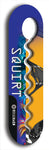 North American maple skateboard deck designed by underground artist BellyRash -- available in widths between 7.5 to 8.5 inches in both mellow concave and steep concave shapes. Artwork: street art and street artist and Squirt skateboard brand logo