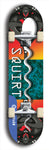 North American maple skateboard deck designed by underground artist BellyRash -- available in widths between 7.5 to 8.5 inches in both mellow concave and steep concave shapes. Artwork: street art and street artist and Squirt skateboard brand logo