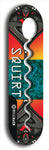 North American maple skateboard deck designed by underground artist BellyRash -- available in widths between 7.5 to 8.5 inches in both mellow concave and steep concave shapes. Artwork: street art and street artist and Squirt skateboard brand logo