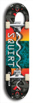North American maple skateboard deck designed by underground artist BellyRash -- available in widths between 7.5 to 8.5 inches in both mellow concave and steep concave shapes. Artwork: street art and street artist and Squirt skateboard brand logo