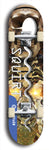 North American maple skateboard deck designed by underground artist BellyRash -- available in widths between 7.5 to 8.5 inches in both mellow concave and steep concave shapes. Artwork: street art and street artist and Squirt skateboard brand logo