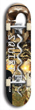 North American maple skateboard deck designed by underground artist BellyRash -- available in widths between 7.5 to 8.5 inches in both mellow concave and steep concave shapes. Artwork: street art and street artist and Squirt skateboard brand logo