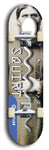 North American maple skateboard deck designed by underground artist BellyRash -- available in widths between 7.5 to 8.5 inches in both mellow concave and steep concave shapes. Artwork: street art and street artist and Squirt skateboard brand logo