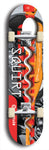 North American maple skateboard deck designed by underground artist BellyRash -- available in widths between 7.5 to 8.5 inches in both mellow concave and steep concave shapes. Artwork: street art and street artist and Squirt skateboard brand logo