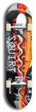 North American maple skateboard deck designed by underground artist BellyRash -- available in widths between 7.5 to 8.5 inches in both mellow concave and steep concave shapes. Artwork: street art and street artist and Squirt skateboard brand logo