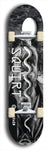 North American maple skateboard deck designed by underground artist BellyRash -- available in widths between 7.5 to 8.5 inches in both mellow concave and steep concave shapes. Artwork: street art and street artist and Squirt skateboard brand logo