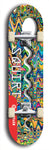 North American maple skateboard deck designed by underground artist BellyRash -- available in widths between 7.5 to 8.5 inches in both mellow concave and steep concave shapes. Artwork: street art and street artist and Squirt skateboard brand logo