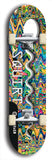 North American maple skateboard deck designed by underground artist BellyRash -- available in widths between 7.5 to 8.5 inches in both mellow concave and steep concave shapes. Artwork: street art and street artist and Squirt skateboard brand logo