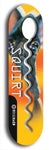 North American maple skateboard deck designed by underground artist BellyRash -- available in widths between 7.5 to 8.5 inches in both mellow concave and steep concave shapes. Artwork: street art and street artist and Squirt skateboard brand logo