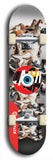 North American maple skateboard deck designed by underground artist BellyRash -- available in widths between 7.5 to 8.5 inches in both mellow concave and steep concave shapes. Artwork: street art and street artist and red VACA logo