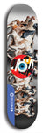 North American maple skateboard deck designed by underground artist BellyRash -- available in widths between 7.5 to 8.5 inches in both mellow concave and steep concave shapes. Artwork: street art and street artist and red VACA logo