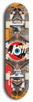 North American maple skateboard deck designed by underground artist BellyRash -- available in widths between 7.5 to 8.5 inches in both mellow concave and steep concave shapes. Artwork: street art and street artist and red VACA logo