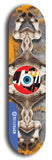North American maple skateboard deck designed by underground artist BellyRash -- available in widths between 7.5 to 8.5 inches in both mellow concave and steep concave shapes. Artwork: street art and street artist and red VACA logo