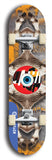 North American maple skateboard deck designed by underground artist BellyRash -- available in widths between 7.5 to 8.5 inches in both mellow concave and steep concave shapes. Artwork: street art and street artist and red VACA logo