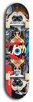 North American maple skateboard deck designed by underground artist BellyRash -- available in widths between 7.5 to 8.5 inches in both mellow concave and steep concave shapes. Artwork: street art and street artist and red VACA logo