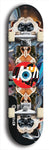 North American maple skateboard deck designed by underground artist BellyRash -- available in widths between 7.5 to 8.5 inches in both mellow concave and steep concave shapes. Artwork: street art and street artist and red VACA logo