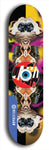 North American maple skateboard deck designed by underground artist BellyRash -- available in widths between 7.5 to 8.5 inches in both mellow concave and steep concave shapes. Artwork: street art and street artist and red VACA logo