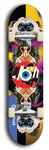 North American maple skateboard deck designed by underground artist BellyRash -- available in widths between 7.5 to 8.5 inches in both mellow concave and steep concave shapes. Artwork: street art and street artist and red VACA logo