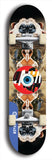 North American maple skateboard deck designed by underground artist BellyRash -- available in widths between 7.5 to 8.5 inches in both mellow concave and steep concave shapes. Artwork: street art and street artist and red VACA logo