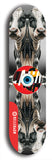 North American maple skateboard deck designed by underground artist BellyRash -- available in widths between 7.5 to 8.5 inches in both mellow concave and steep concave shapes. Artwork: street art and street artist and red VACA logo