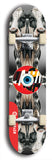 North American maple skateboard deck designed by underground artist BellyRash -- available in widths between 7.5 to 8.5 inches in both mellow concave and steep concave shapes. Artwork: street art and street artist and red VACA logo