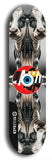 North American maple skateboard deck designed by underground artist BellyRash -- available in widths between 7.5 to 8.5 inches in both mellow concave and steep concave shapes. Artwork: street art and street artist and red VACA logo