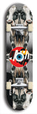 North American maple skateboard deck designed by underground artist BellyRash -- available in widths between 7.5 to 8.5 inches in both mellow concave and steep concave shapes. Artwork: street art and street artist and red VACA logo