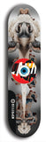 North American maple skateboard deck designed by underground artist BellyRash -- available in widths between 7.5 to 8.5 inches in both mellow concave and steep concave shapes. Artwork: street art and street artist and red VACA logo