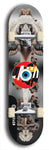 North American maple skateboard deck designed by underground artist BellyRash -- available in widths between 7.5 to 8.5 inches in both mellow concave and steep concave shapes. Artwork: street art and street artist and red VACA logo