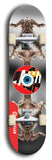 North American maple skateboard deck designed by underground artist BellyRash -- available in widths between 7.5 to 8.5 inches in both mellow concave and steep concave shapes. Artwork: street art and street artist and red VACA logo