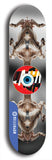 North American maple skateboard deck designed by underground artist BellyRash -- available in widths between 7.5 to 8.5 inches in both mellow concave and steep concave shapes. Artwork: street art and street artist and red VACA logo