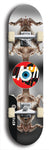 North American maple skateboard deck designed by underground artist BellyRash -- available in widths between 7.5 to 8.5 inches in both mellow concave and steep concave shapes. Artwork: street art and street artist and red VACA logo