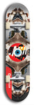 North American maple skateboard deck designed by underground artist BellyRash -- available in widths between 7.5 to 8.5 inches in both mellow concave and steep concave shapes. Artwork: street art and street artist and red VACA logo