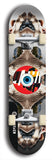 North American maple skateboard deck designed by underground artist BellyRash -- available in widths between 7.5 to 8.5 inches in both mellow concave and steep concave shapes. Artwork: street art and street artist and red VACA logo