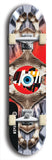 North American maple skateboard deck designed by underground artist BellyRash -- available in widths between 7.5 to 8.5 inches in both mellow concave and steep concave shapes. Artwork: street art and street artist and red VACA logo