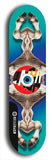 North American maple skateboard deck designed by underground artist BellyRash -- available in widths between 7.5 to 8.5 inches in both mellow concave and steep concave shapes. Artwork: street art and street artist and red VACA logo
