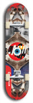North American maple skateboard deck designed by underground artist BellyRash -- available in widths between 7.5 to 8.5 inches in both mellow concave and steep concave shapes. Artwork: street art and street artist and red VACA logo