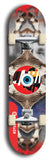 North American maple skateboard deck designed by underground artist BellyRash -- available in widths between 7.5 to 8.5 inches in both mellow concave and steep concave shapes. Artwork: street art and street artist and red VACA logo