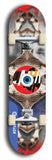 North American maple skateboard deck designed by underground artist BellyRash -- available in widths between 7.5 to 8.5 inches in both mellow concave and steep concave shapes. Artwork: street art and street artist and red VACA logo