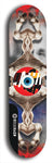 North American maple skateboard deck designed by underground artist BellyRash -- available in widths between 7.5 to 8.5 inches in both mellow concave and steep concave shapes. Artwork: street art and street artist and red VACA logo