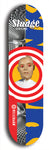 North American maple skateboard deck designed by underground artist BellyRash -- available in widths between 7.5 to 8.5 inches in both mellow concave and steep concave shapes. Artwork: street art and street artist and Sludge skateboard brand logo