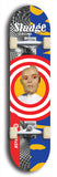North American maple skateboard deck designed by underground artist BellyRash -- available in widths between 7.5 to 8.5 inches in both mellow concave and steep concave shapes. Artwork: street art and street artist and Sludge skateboard brand logo