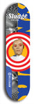 North American maple skateboard deck designed by underground artist BellyRash -- available in widths between 7.5 to 8.5 inches in both mellow concave and steep concave shapes. Artwork: street art and street artist and Sludge skateboard brand logo