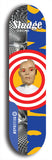North American maple skateboard deck designed by underground artist BellyRash -- available in widths between 7.5 to 8.5 inches in both mellow concave and steep concave shapes. Artwork: street art and street artist and Sludge skateboard brand logo