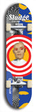 North American maple skateboard deck designed by underground artist BellyRash -- available in widths between 7.5 to 8.5 inches in both mellow concave and steep concave shapes. Artwork: street art and street artist and Sludge skateboard brand logo