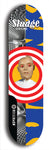 North American maple skateboard deck designed by underground artist BellyRash -- available in widths between 7.5 to 8.5 inches in both mellow concave and steep concave shapes. Artwork: street art and street artist and Sludge skateboard brand logo