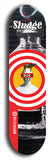 North American maple skateboard deck designed by underground artist BellyRash -- available in widths between 7.5 to 8.5 inches in both mellow concave and steep concave shapes. Artwork: street art and street artist and Sludge skateboard brand logo