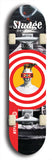 North American maple skateboard deck designed by underground artist BellyRash -- available in widths between 7.5 to 8.5 inches in both mellow concave and steep concave shapes. Artwork: street art and street artist and Sludge skateboard brand logo