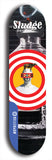 North American maple skateboard deck designed by underground artist BellyRash -- available in widths between 7.5 to 8.5 inches in both mellow concave and steep concave shapes. Artwork: street art and street artist and Sludge skateboard brand logo